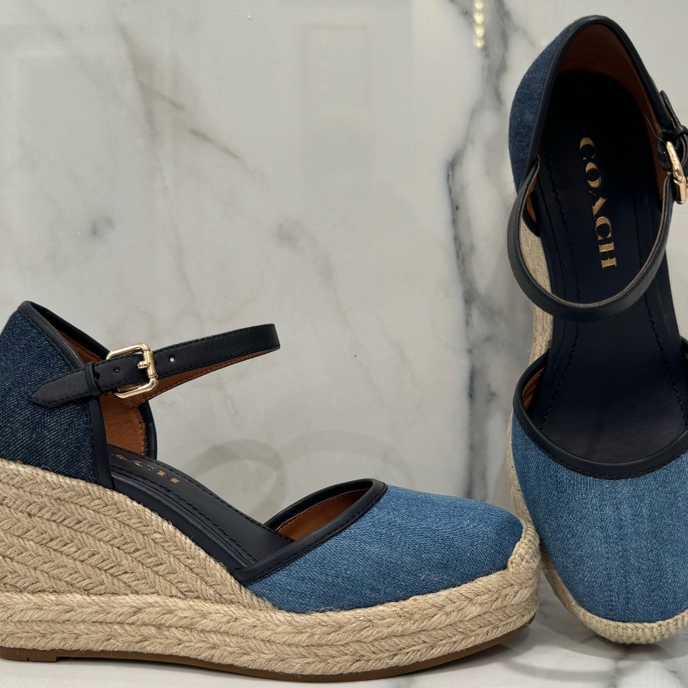Denim Espadrilles Wedges